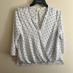 Surplice Polka Dot Blouse
